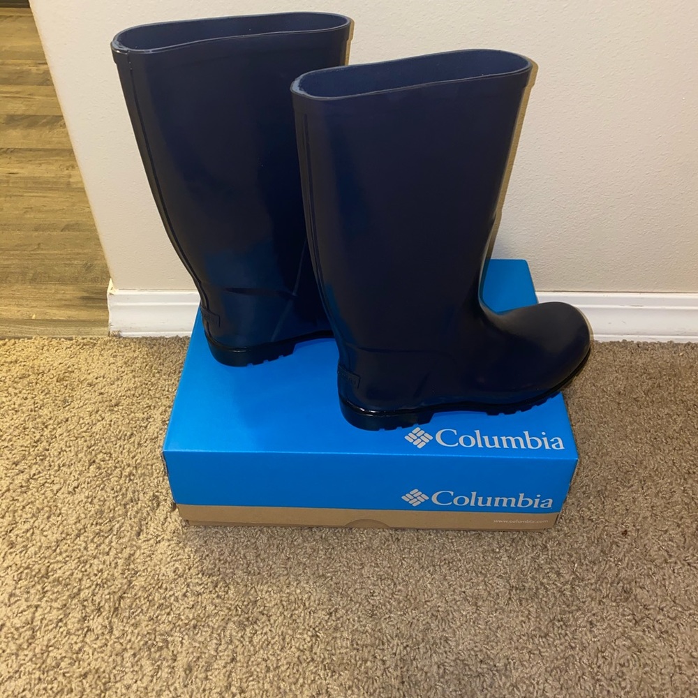 BRAND NEW Columbia Navy Downpour rain boots
